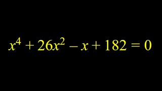 Solving a quartic equation using an unusual idea An algebraic challenge [upl. by Gilbart]