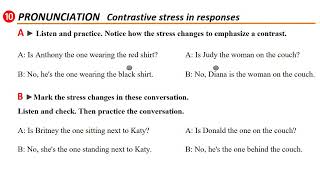 English Pronunciation Practice  Contrastive stress in responses [upl. by Carlye]