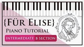 How to Play Für Elise by Beethoven B Section  Piano Tutorial  Intermediate Level [upl. by Lipinski]