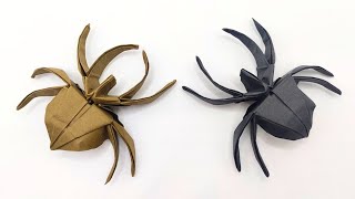 Origami SPIDER tutorial 🕷️ How to make a paper spider [upl. by Bornie]