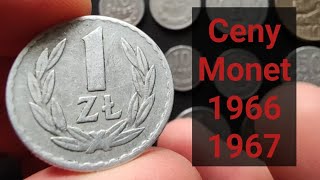 Ceny monet PRL lata 1966 1967 część 13  katalog numizmatyczny  ceny Sierpień 2021 1 złoty 1967 [upl. by Hanima]