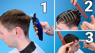 Basic Mens Haircut  Step by Step Guide [upl. by Nomelif500]