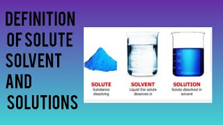 Definitions of solute solvent and Solutions Science Definitions science definition [upl. by Elocyn]