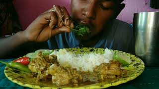 ASMR EATING RICE AND CHICKEN EATING CHICKEN CURRY MUKBANG [upl. by Cort]