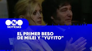 El PRIMER BESO de MILEI y quotYUYITOquot GONZÁLEZ  Telefe Noticias [upl. by Enna]