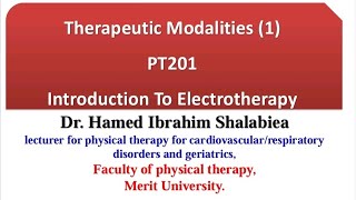 ELECTROTHERAPY LEC 1 DR MINA NASSER [upl. by Aiciram]