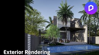 D5 Render 28  006 Realistic Exterior Pool House Rendering for Beginner [upl. by Humfrid]