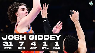 JOSH GIDDEY BACK TO BACK SEASONHIGHS DROPS 31PTS vs ROCKETS FULL HIGHLIGHTS [upl. by Ecinej373]