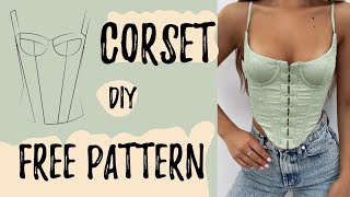 Bustier Dress Sewing Tutorial l Pattern in the Description l DIY Corset Top Sewing Tutorial [upl. by Rachel]