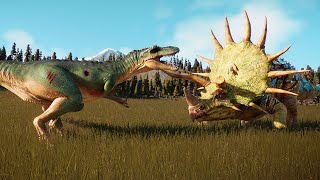 Triceratops Max Level 40 VS Qianzhousaurus  Jurassic World Evolution 2 Mod [upl. by Eirffej]