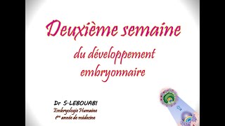 2ème semaine de développement embryonnaire [upl. by Ahsitam]