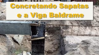 Betoneira em Funcionamento Concretando Sapatas e Viga Baldrame 05 [upl. by Trevorr]