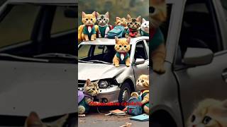 Cat accident sad moment cat kitten ai sad poor catshorts [upl. by Atikaj674]