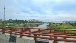 Bus ride in Irkutsk on the Akademicheskiy Bridge in the hot summer Life in Siberia [upl. by Rex690]