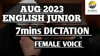 AUG 2023 SHORTHAND DICTATION ENGLISH JUNIOR SPEED  GLOBAL SHORTHAND ACADEMY FEMALE VOICE [upl. by Jammal298]