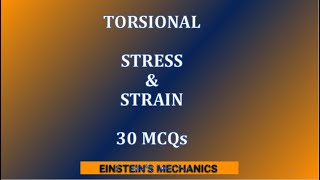 EP 37 30 MCQs Torsional Stress [upl. by Oglesby]