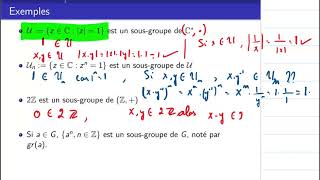 Groupes03 Sousgroupes dun groupe définition critères et exemples [upl. by Scibert]