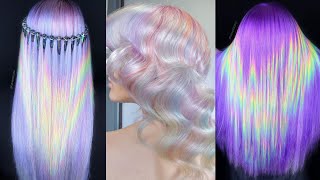 Holographic hair compilation2020 Hairstyles [upl. by Nerradal]