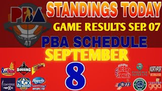 pba standings today September 7 2024  games results  games schedule September 8 2024 [upl. by Aennaej]