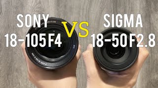 Sigma 1850mm F28 VS Sony 18105mm F4 Which is the BEST First Lens [upl. by Oinota92]