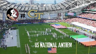 FSU vs Georgia Tech 2024  US National Anthem amp Marching Band Performance in Dublin [upl. by Aicul149]