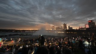 Crowd in Niagara Falls cheers as solar eclipse reaches totality [upl. by Christis425]