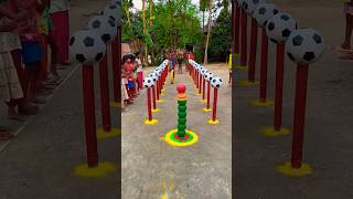 Who Can Topple the Pot Tower with a Tire reelsfeed shorts funnyvideo newsfeed localgame [upl. by Aenaj]