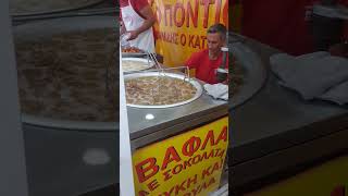 Ηow traditional Greek donuts loukoumades are prepared asmr donuts greekfood Greece [upl. by Graubert]