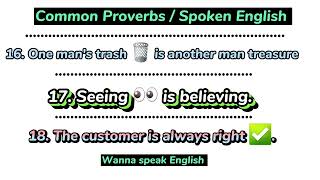 50 Common Proverbs in English  basicenglish [upl. by Kaehpos]