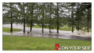 Video shows flooding after dam failure in Nashville Illinois on Tuesday [upl. by Hal456]