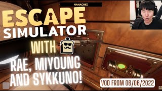 DISGUISED TOAST PLAYS ESCAPE SIMULATOR WITH RAE MIYOUNG AND SYKKUNO TWITCH VOD FROM 06062022 [upl. by Htiekal592]