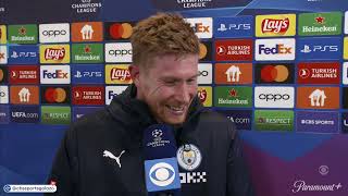 Kevin de Bruyne on a potential Man City treble and advancing to the UCL semifinals  UCL on CBS [upl. by Oliana]