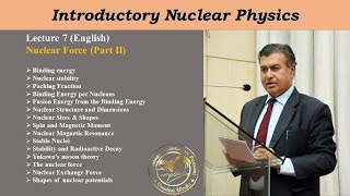 Lecture 7 Introductory Nuclear Physics  Nuclear Force Part II physics nuclearphysics nuclear [upl. by Nrubloc630]