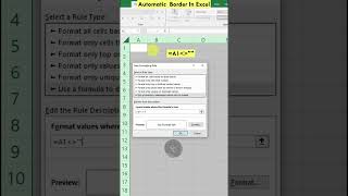 Automatic Border in Excel shorts exceltips exceltricks [upl. by Lielos]