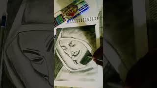 hacker face mask drawing subscribe art I know it is not very much best but i try like and subscri [upl. by Sallad]