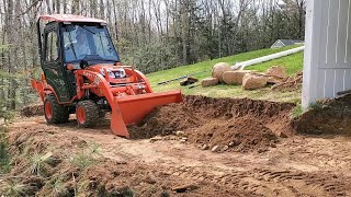 Carving A Hillside With 22 HP  Kubota BX23S [upl. by Eikciv882]