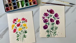 Easy Watercolor flowers for beginners  Easy painting  Art for beginners [upl. by Nerita307]