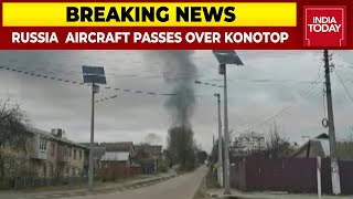 Russian Aircraft Passes Over Konotop In Ukraine  Breaking News [upl. by Annawahs990]