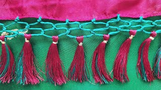 Simple Quick and Easy Saree Gonde  4  Saree Kuchu  Tassels [upl. by Llehsad]