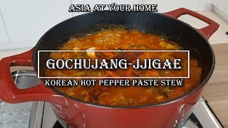 Gochujangjjigae Korean hot pepper paste stew 고추장 찌개 [upl. by Tayler18]