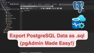 Export PostgreSQL Data as sql pgAdmin Made Easy [upl. by Nnaeus]