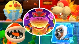 Yoshis Woolly World  All Bosses No Damage [upl. by Nwahshar408]