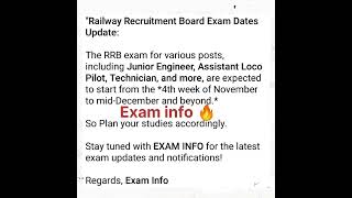 RRB JEALPTechnician Exam Dates update [upl. by Adnuahs450]