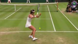 Britains Raducanu ends epic rally with superb backhand  Wimbledon 2024 [upl. by Nuahc888]