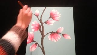 How to paint magnolia blossoms  STEP by STEP [upl. by Archibold]