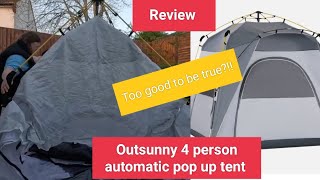 Review of Outsunny 4 person pop up tent  could camping really be this simple [upl. by Enahpets]