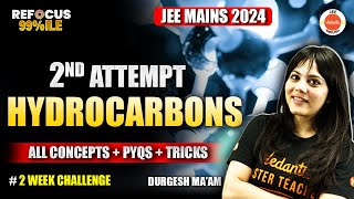 Complete Hydrocarbons  JEE Mains 2nd Attempt  All Concept And PYQs  Durgesh Maam [upl. by Yahsal]