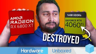 Radeon RX 6800 XT vs GeForce RTX 4060 Ti 16G 40 Game Benchmark  1080p 1440p amp 4K [upl. by Bedwell]