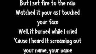 Adele  Set Fire To The Rain Lyrics On Screen [upl. by Elmajian]