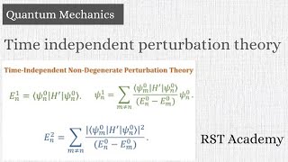 TimeIndependent Perturbation Theory Nondegenerate perturbation thoery quantummechanicsquantum [upl. by Atiluj]